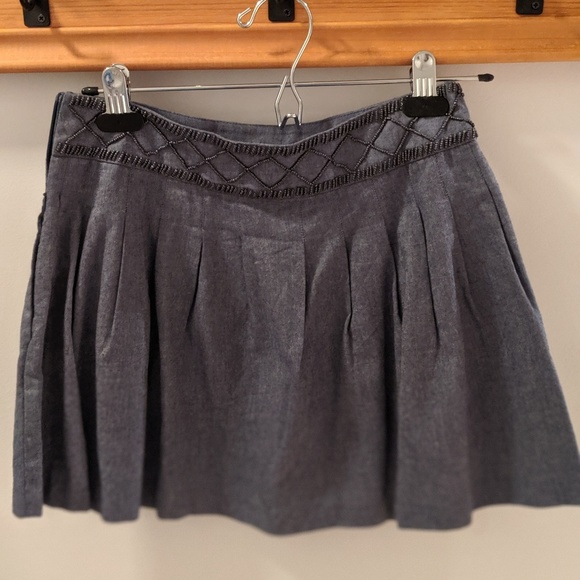 Forever 21 denim mini skirt w/ beaded waist - Picture 3 of 3